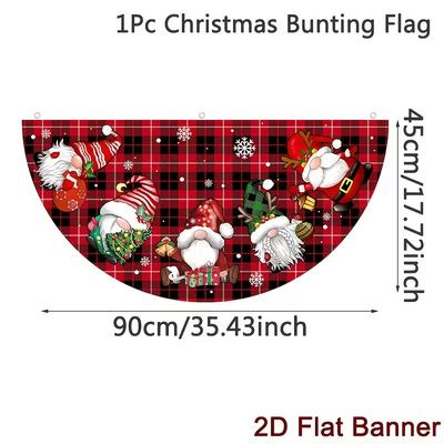 Christmas Outdoor Fan-shaped Flag Banner Christmas Decor for Home 2025 Christmas Drop Ornament Xmas Navidad Gifts New Year 2026