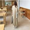 Cotton Linen Solid Muslim Dress Women Marocain Turkish Robe Femme Long Sleeve Maxi Dress Temperament Commuting  Abaya Vestidos