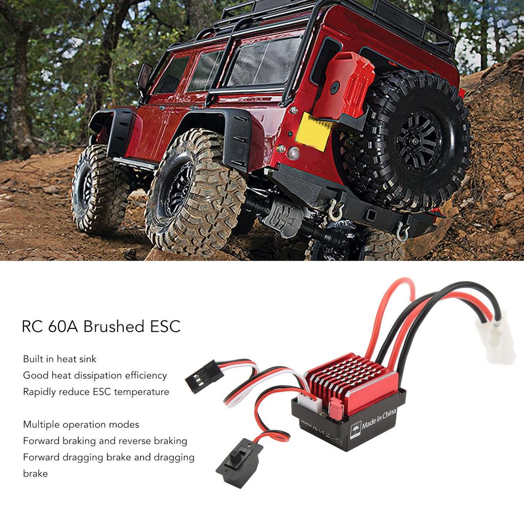 RC 60A Brushed ESC 6V 2A Electric Speed Controller for Traxxas for HSP for Redcat 1/10 RC Cars