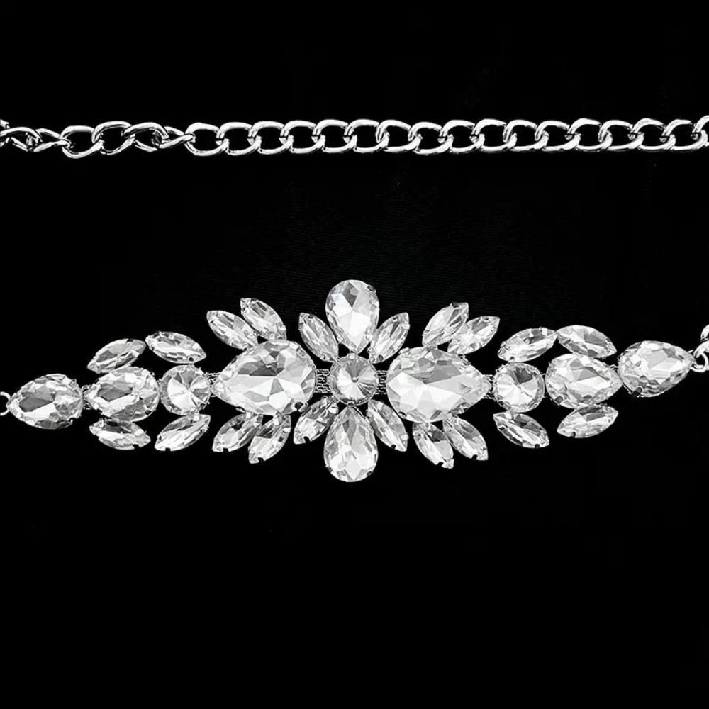 Gold Belt Adjustable Fashion Belt Rhinestone Belt Stylish For Dress Accessory Prom Women