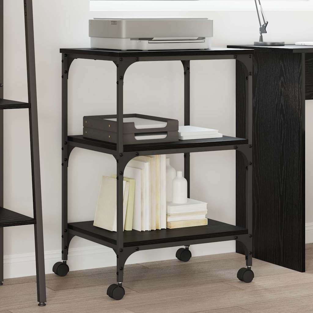 Printer Stand Black Oak Effect 50 X 41 X 75 Cm