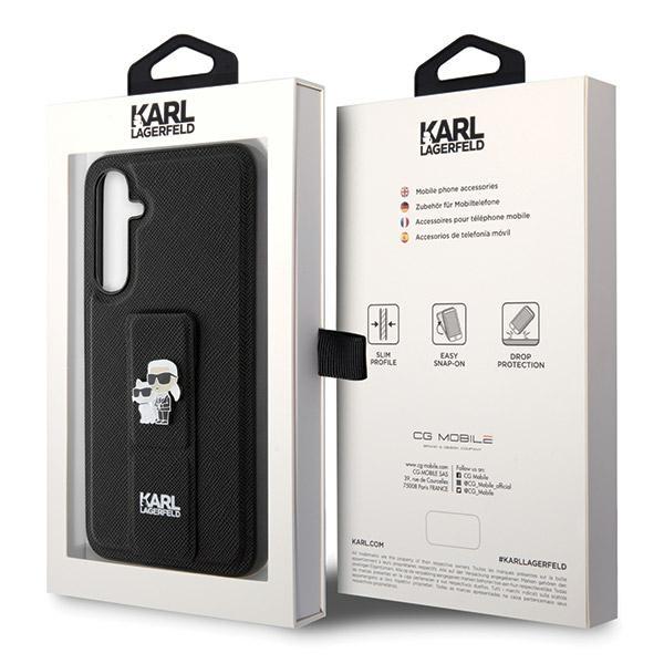 Karl Lagerfeld Klhcs23Fegsakcpk S23 Fe S711 Black Hardcase Gripstand Saffiano Karl&Choupette Pins