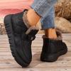 [Versatile Outdoor Casual] Warm Plush Snow Boots | Autumn Winter Thick Slip-On | Block Heel Round Toe for Hiking