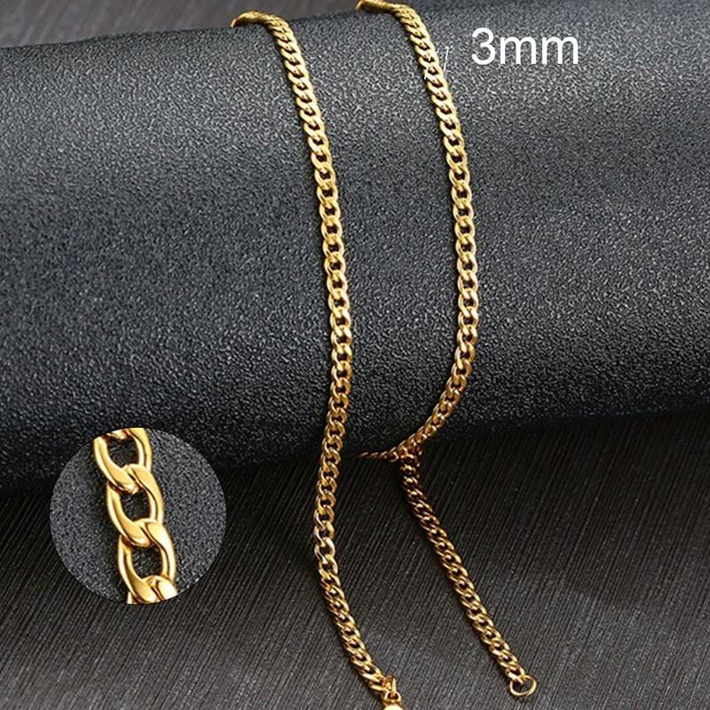 Vnox Pánský kubánský řetězový náhrdelník z nerezové oceli, černozlatá barva, pánský choker, šperky, dárky pro něj