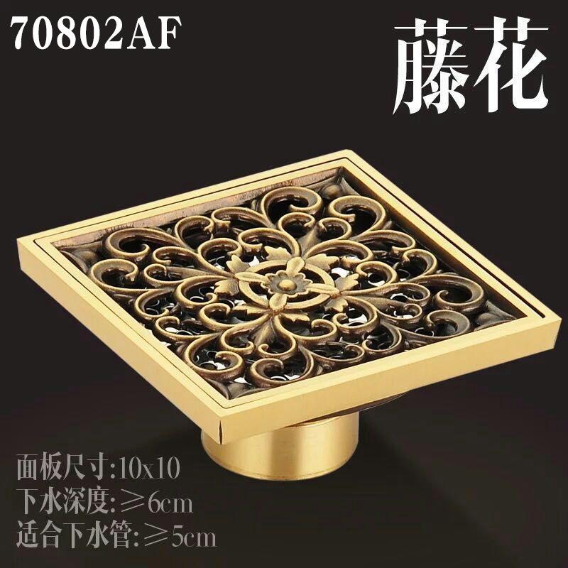 10X10cm antique brass odor proof floor drain bathroom shower room bathroom floor drain odor proof hardware bathroom accessories
