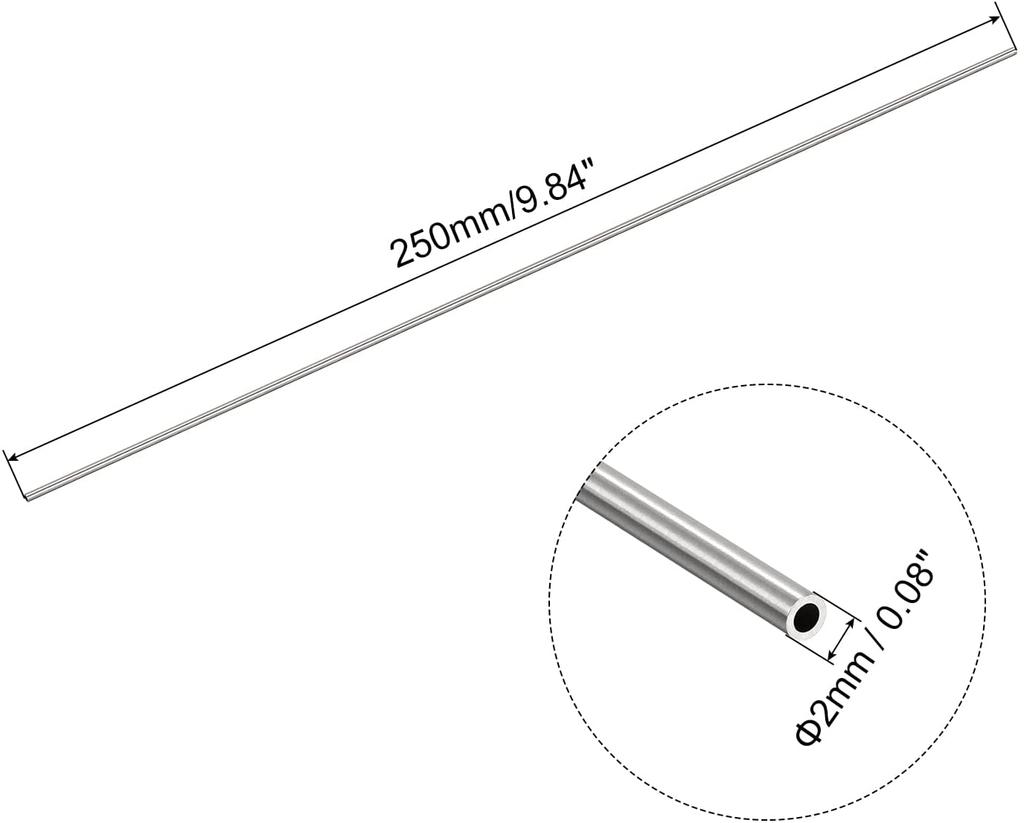 304 Stainlessy Steel Tube OD1/1.5/2/3/5/6/8/10/12mm Stainlessy Capillary Straight Tube Length 250/500mm Capillary