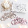 Plastic Glitter Merry Christmas Sign Sequins Christmas Tree Decoration  Holiday Party Decoration