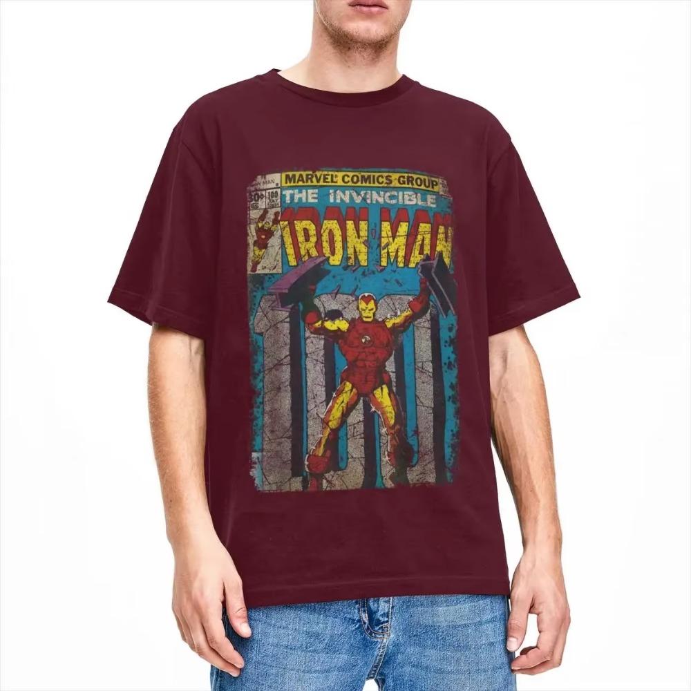 Iron Man Classic Retro Comic T Shirt Harajuku T Shirts Short Sleeves Aesthetic Tshirt Summer 100 Cotton Breathable Tees