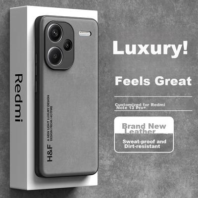 HotFire Phone Case for Xiaomi Redmi Note 13 Pro+, Upgraded Skin-Like Matte Lens Full Protection Silicone Case - Smoke Gray
