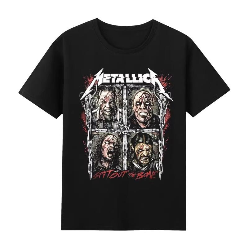 American Heavy Metal Band Metallica Album Poster Graphic Print Tshirts Men Women Crewneck Cotton Tee New Fashion Oversized Tops