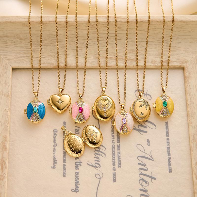 Collana con Ciondolo Portafoto a Forma di Cuore Ovale Apribile in Acciaio Inossidabile per Donna Gioielli Moda Vintage Regali