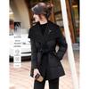 Elegant Tie-Waist Petite Women's Down Jacket