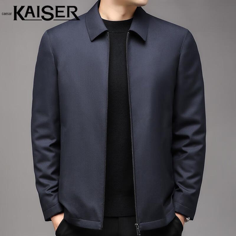 Men's Winter Goose Down Lined Wool Blend Business Overcoat