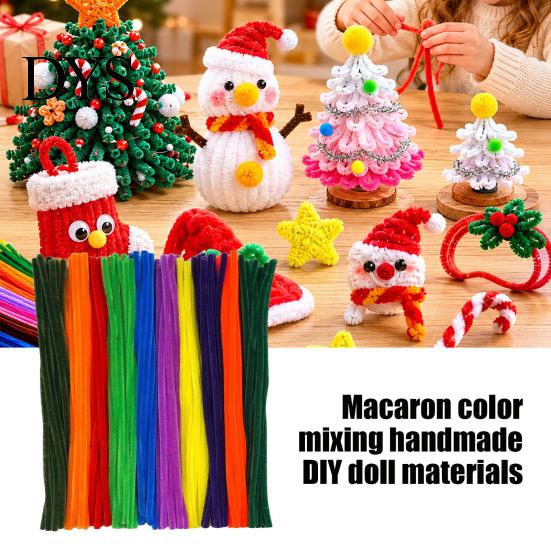 DIY Art Projects for Students 100Pcs Pipe Cleaners Handicrafts, Flexible Chenille Stems Bendable Wire Decoration Projects, Multi-colored Kids