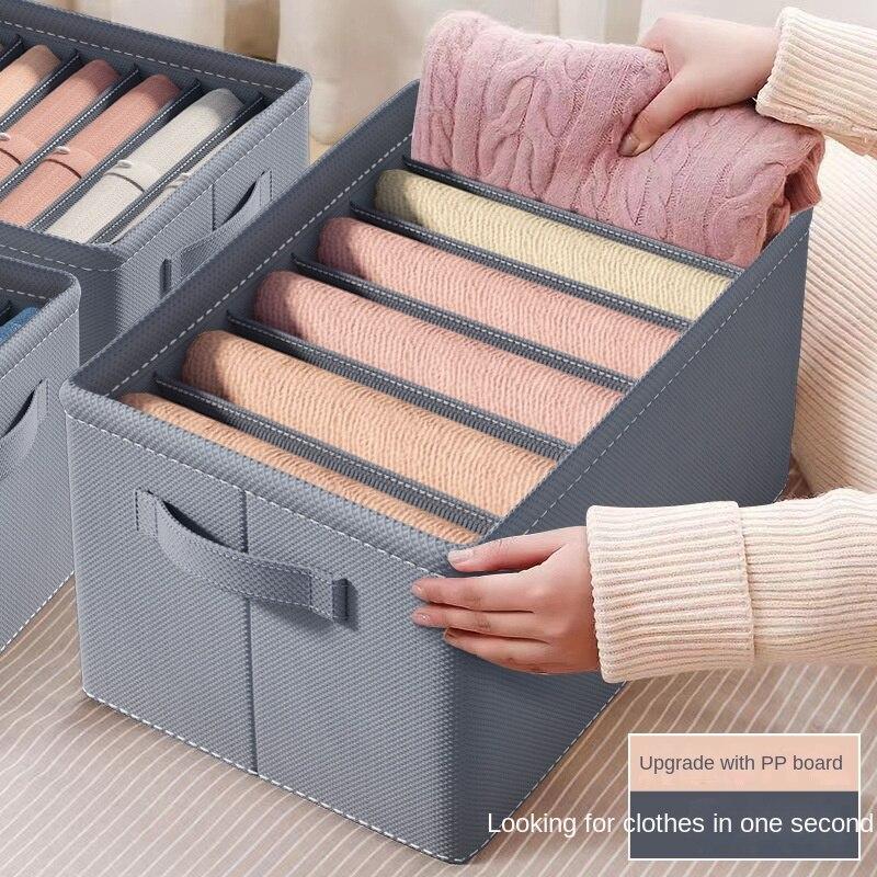 PP Board Pants Storage Artifact Dormitory Foldable Sweater Jeans Sorting Box Wardrobe Layered Clothes Storage Box