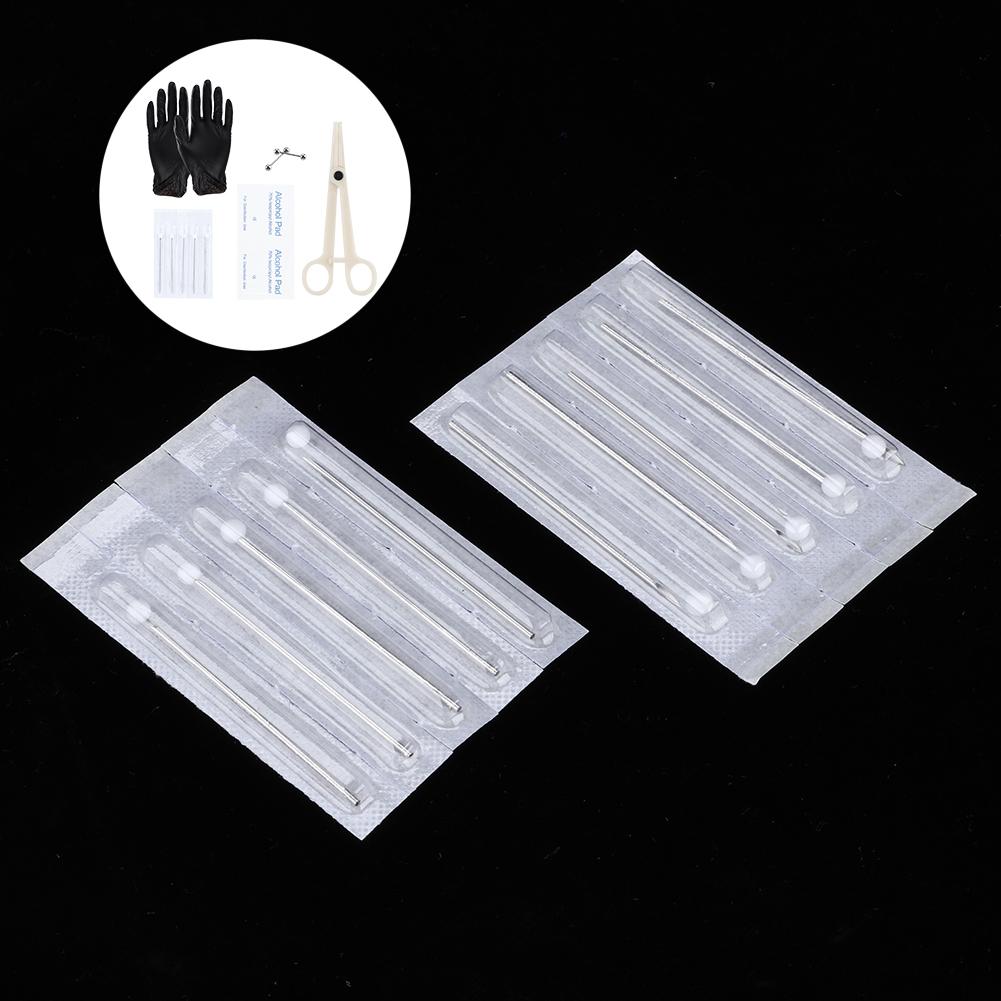 Professional Body Piercing Tool Kit Nose Navel Nipple Needles Set