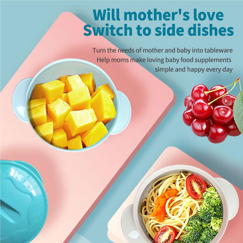 Dish Set Baby Bowl Eating Assist Fine Workmanship No Burrs Smooth Surface Tableware Sucker Base Plate Suction Feeding Bowls