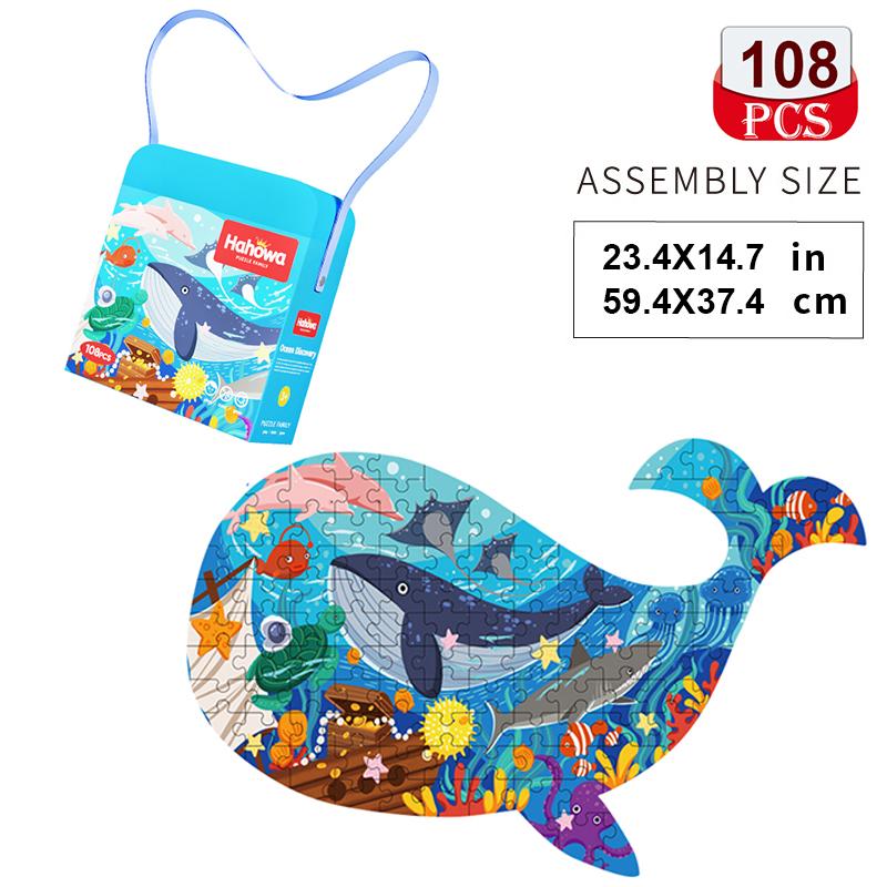 Hahowa Animal Puzzle Toys For Kids Unique Shapes Jigsaw Children Puzzle Child Montessori Educational Games Toys Birthday Gifts