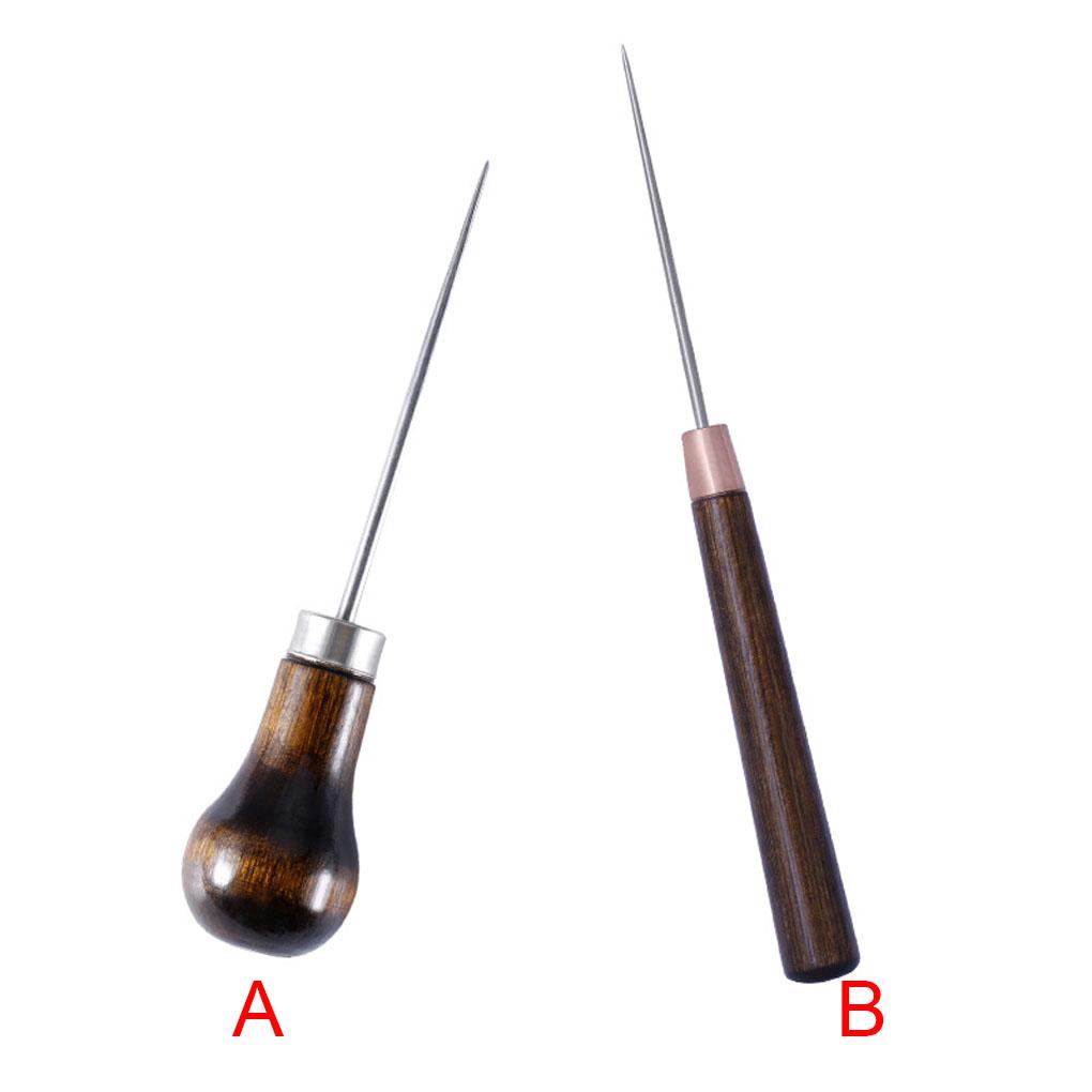 Ahle Edelstahl Nähen DIY Bohren Sticken Handwerk Schneider Lochstanze Lederstanzen Reparatur Markieren Handnadelwerkzeug