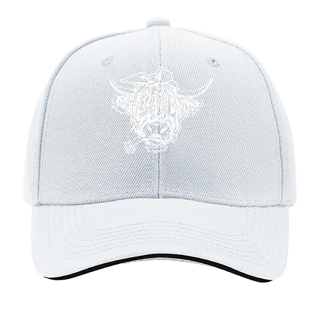 UnisexS Black Baseball Cap with Bull Head Print Stylish Versatile and Trendy Outdoor Hat for Casua Sandwich Baseball Cap