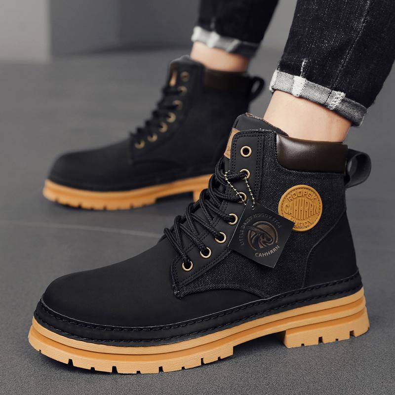Fashion CYYTL Men Boots Winter Casual Shoes Designer Luxury Platform Cowboy Chelsea Tactical Military Work Safety Leather Ankle Sneakers