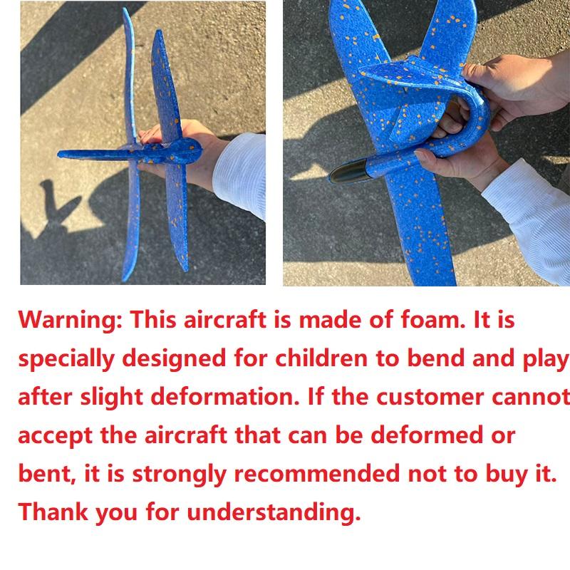 50 cm Großes Schaumstoffflugzeug Segelflugzeug Handstartflugzeug Leicht Trägheits-EPP Blasenflugzeuge Outdoor Startspielzeug für Jungen Geschenk