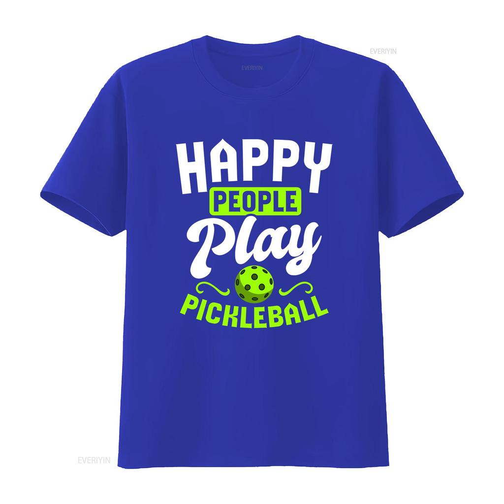 Happy People Play Pickleball T Shirt Paddle Funny Player Paddleball Sport Lover Vintage Top For Everyday Wear Homme