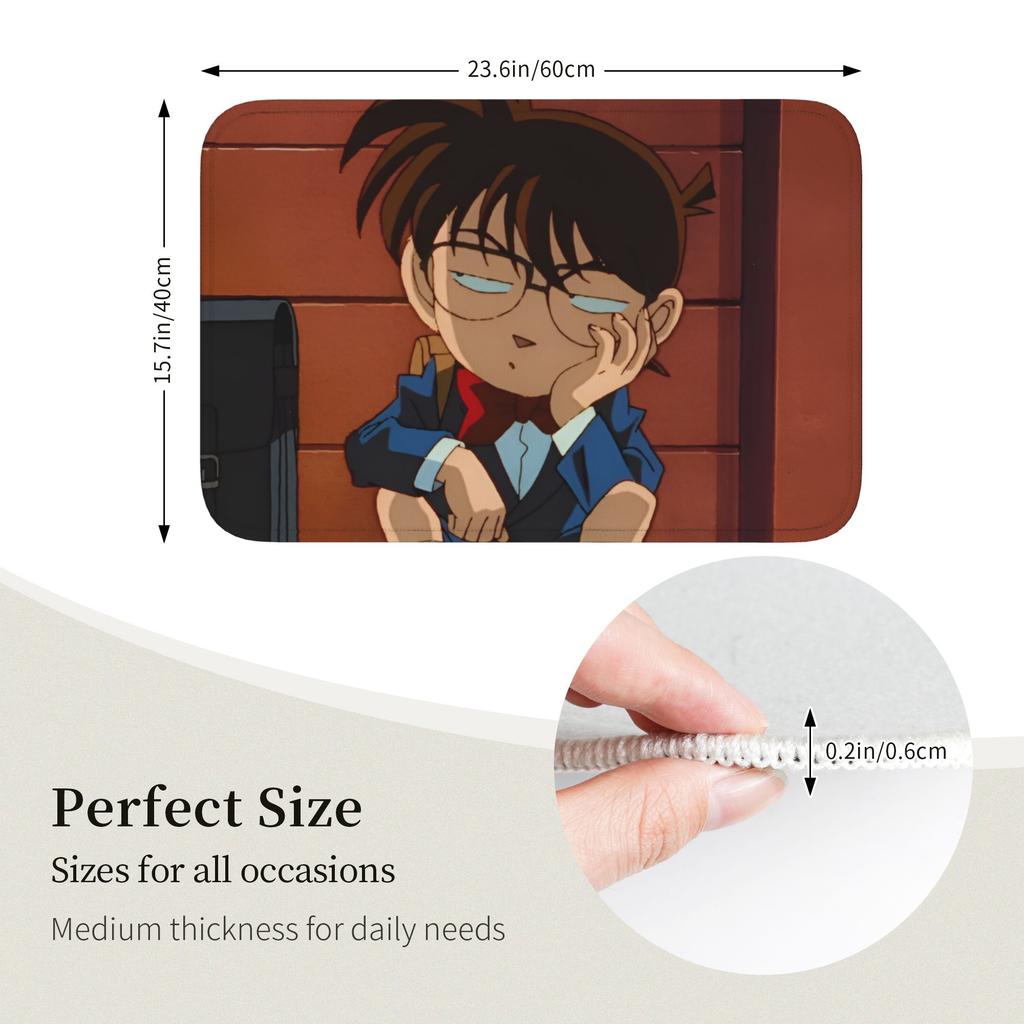 Niestandardowy Zabawny Wycieraczka Anime Detektyw Conan Antypoślizgowa Wejście Witamy Kuchnia Łazienka Podłoga Mata Drzwiowa Toaleta Pokój Dzienny Dywanik