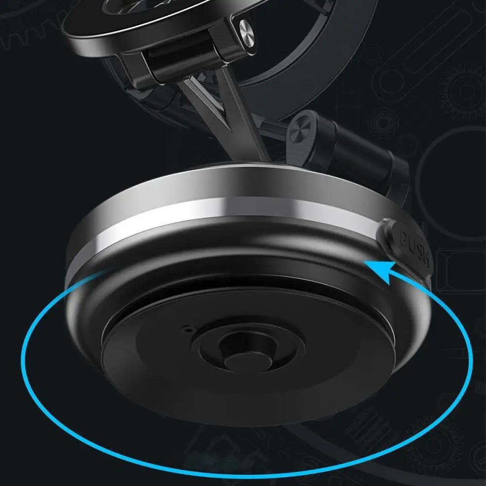 Vacuum Suction Two-way Magnetic Bracket Electric Suction Cup 360 Degree Rotating Mobile Phone Holder Stable Portable Car Bracket