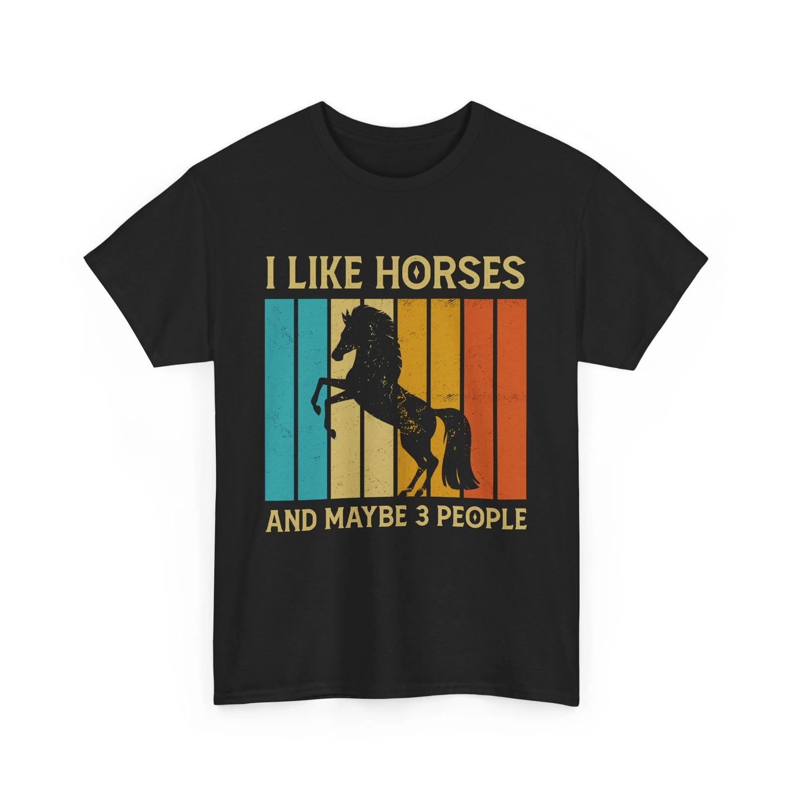 Horse Shirt, I Like Horses And Maybe 3 People Horse Animals Lovers Vintage Shirt S
