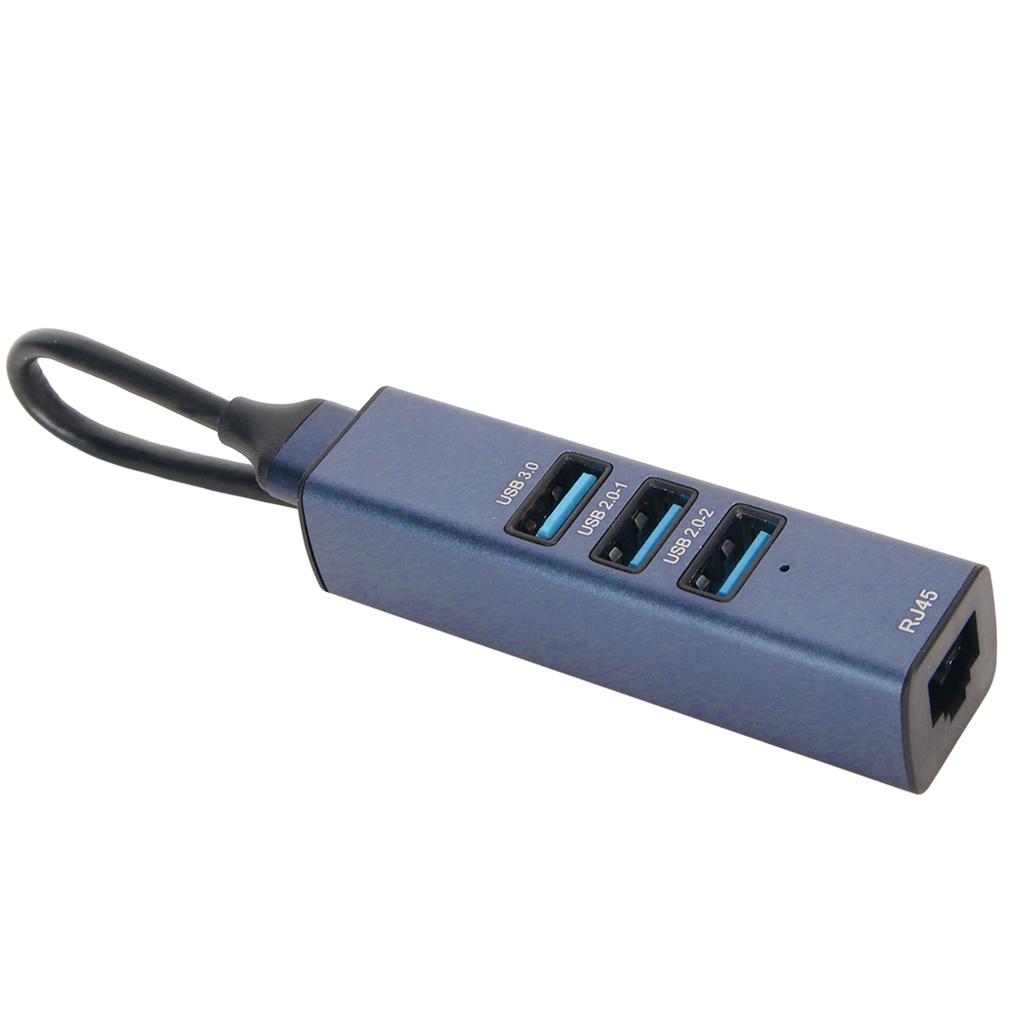USB To Ethernet Adapter 4 Ports 100Mbps 5Gbps Aluminium Alloy USB 3.0 Hub for Laptop Desktop Tablet