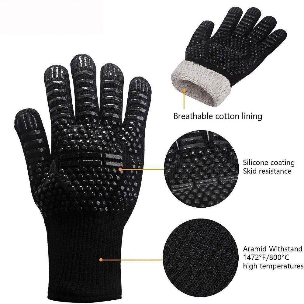 Fire-resistant High Temperature Resistance Fire Heat Glove Heat Insulation BBQ Gloves Oven Mitts