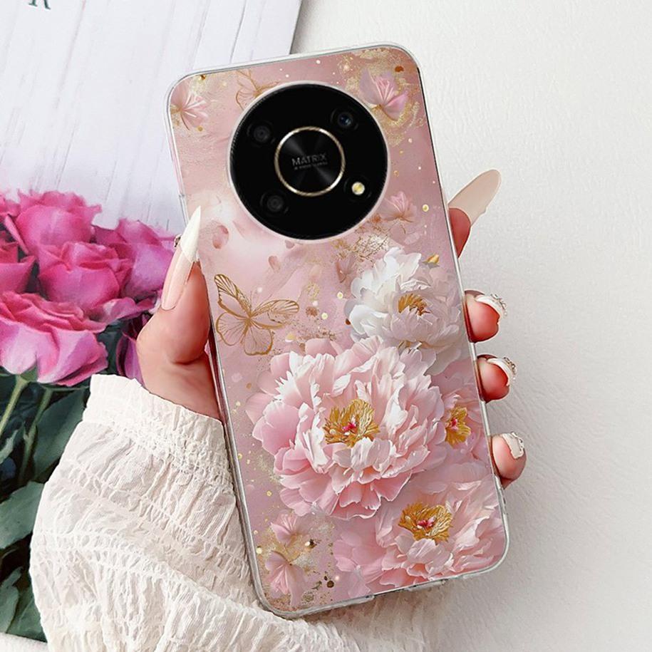 Silicone Case For Honor Magic 4 5 6 Lite Cover Popular Flower Butterfly Soft Slim TPU Back Cover For Honor Magic6 Lite Protector