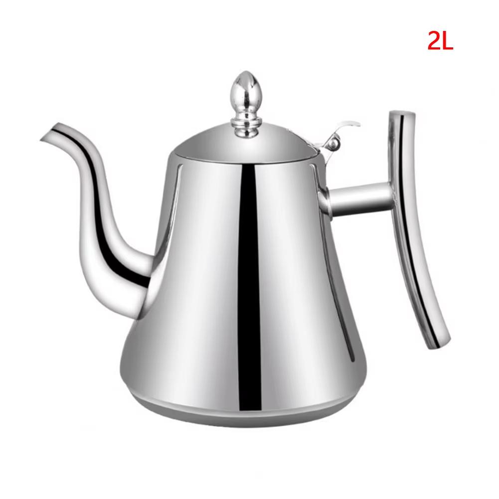 1.0L/1.5L/2.0L Thickened Stainless Steel Teapot Hotel Restaurant Household Induction Cooking Flower Tea Pot