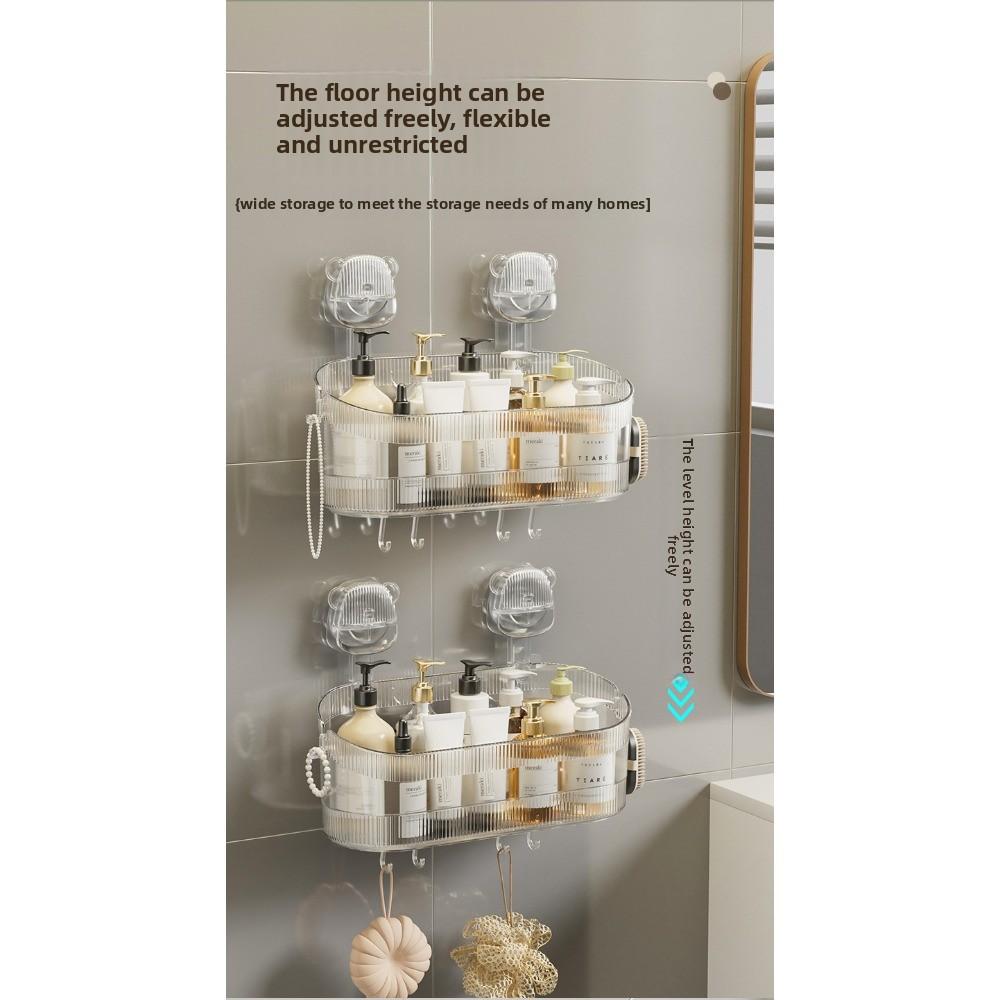 Suction Cup Rack, Bathroom, Toilet, Seamless, No Punching, Light Luxury Cosmetics, Washstand, Wall-mounted Storage Box.