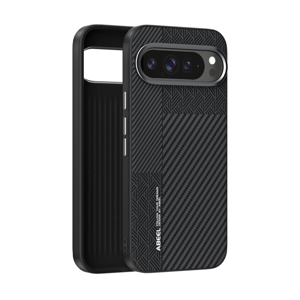 Funda Protectora Patrón Fibra de Carbono de Moda para Google Pixel 10 9 Pro XL Aleación Lente Cargador Inalámbrico Magnético Cubierta a Prueba de Golpes