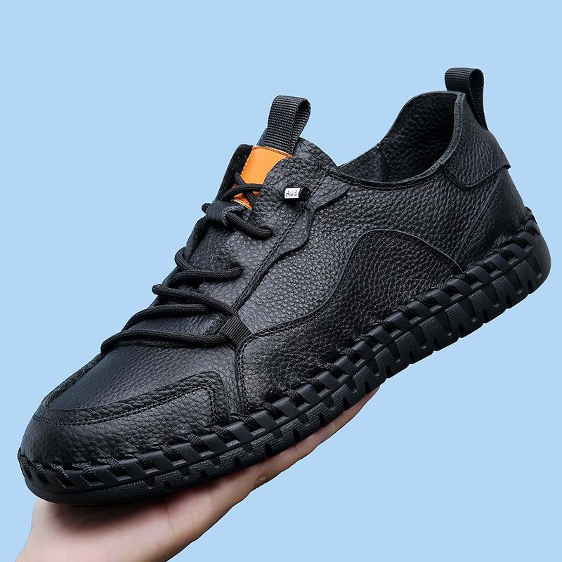 

[Патент] Мужские маленькие кожаные туфли из первого слоя коровьей кожи дышащие и влагоотводящие, туфли Doudou на мягкой подошве, без клея, ручной работы, сшитые мешком 44