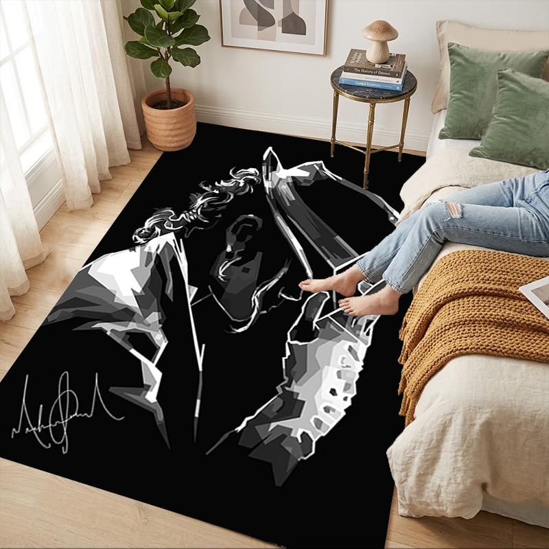 Michael Jackson Living Room Nonslip Area Rug Soft Carpet For Bedroom Gameoom Playroom Sofa Office Home Decor Doormat