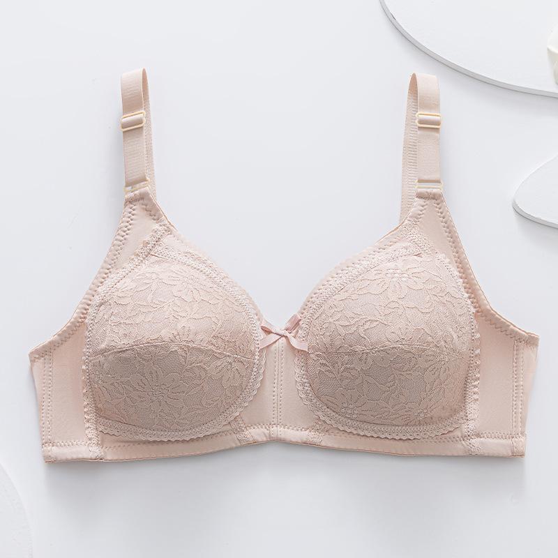 

Женский бюстгальтер большого размера, сексуальное кружевное тонкое нижнее белье без стального кольца, женское регулируемое нижнее белье в сборе 100C бежевый