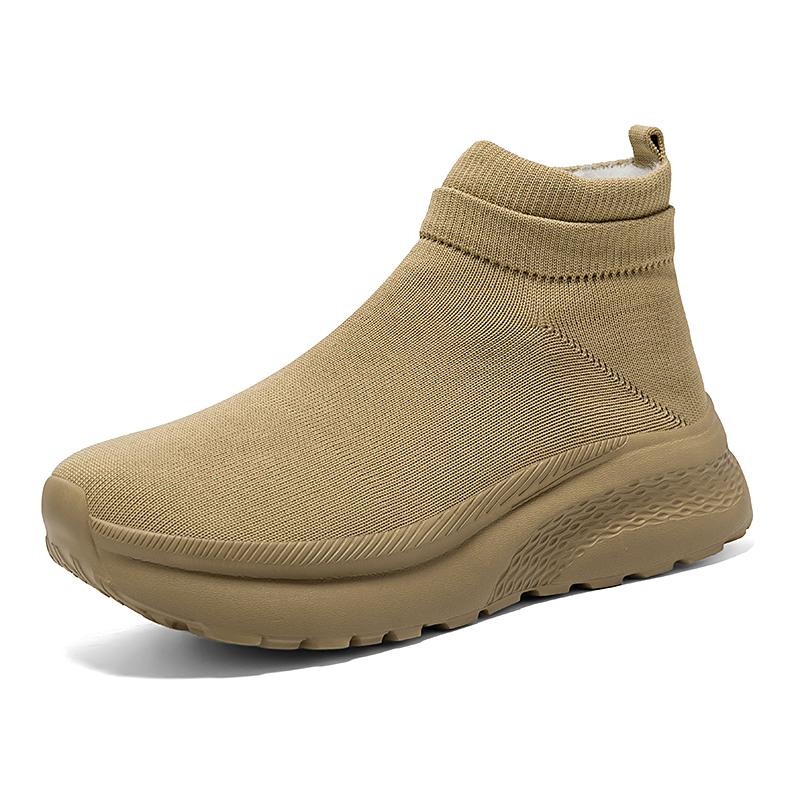 Wide-Toe-Box Men Shoes Couple Platform Shoes Men Warm Clunky Casual Shoes Running Shoes Sock Shoes Slip On Walking Sneakers