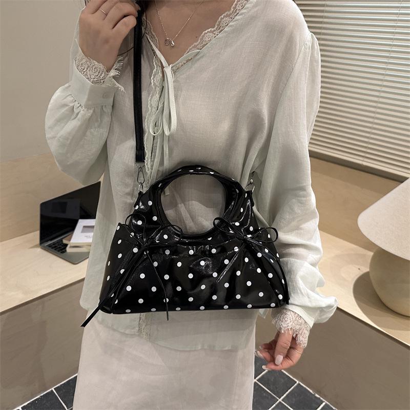 Gepunktete Schleife Crossbody-Handtasche - Damen 2026 Frühling/Sommer Mode Umhängetasche