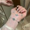 New Chinese Style Imitation Blue Jade Jade Gourd Bracelet for Women's Summer Fashion, Inlaid with Zircon Jewelry, Versatile and Luxurious