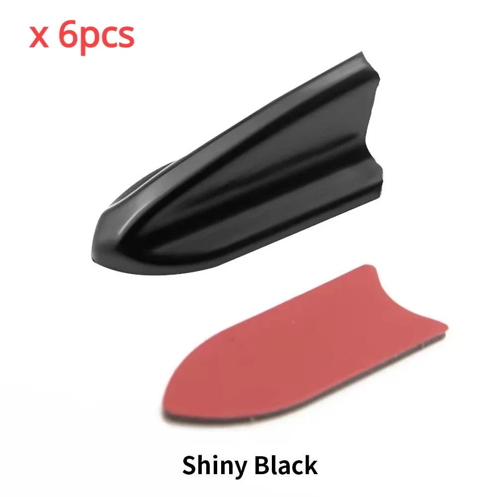 

6 шт., защита от УФ-излучения и защита от непогоды, 6 шт., черная крыша автомобиля EVO-Style PP, спойлер, крыло, генератор вихрей, антенна «Акула» 6 PCS Black