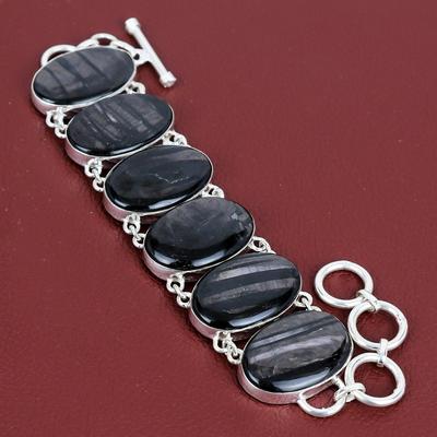 Bracciale in pietra dura Iperstene gioielli antichi fatti a mano bracciale in argento sterling 925 bracciale a catena regolabile bracciale da donna regalo di fidanzamento