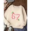 Kids Unisex Crewneck Sweatshirt, Christmas Holly Star 67 Six Seven Print Long Sleeve Pullover, Soft Casual Sweatshirt for Boys Girls Over 4 Years Old