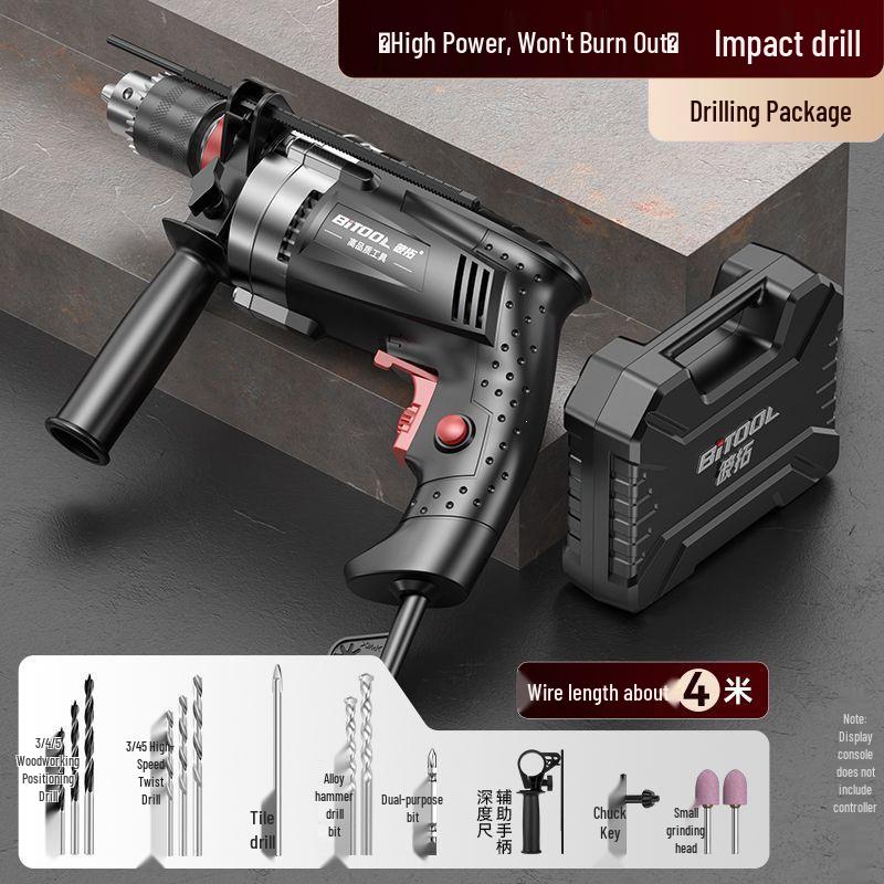 220V Multifunctional Electric Hammer Drill: High-Power Impact, Pistol Drill & Screwdriver for Wall Drilling