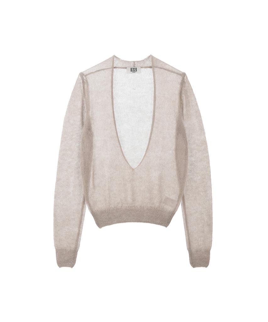 RENEJ Mohair Plunge Neck Knit