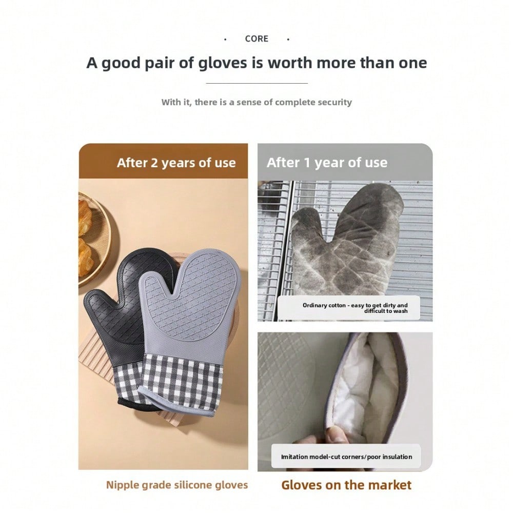 Kitchen Microwave Oven Gloves Heat Insulation Gloves Kitchen Household Baking Gloves