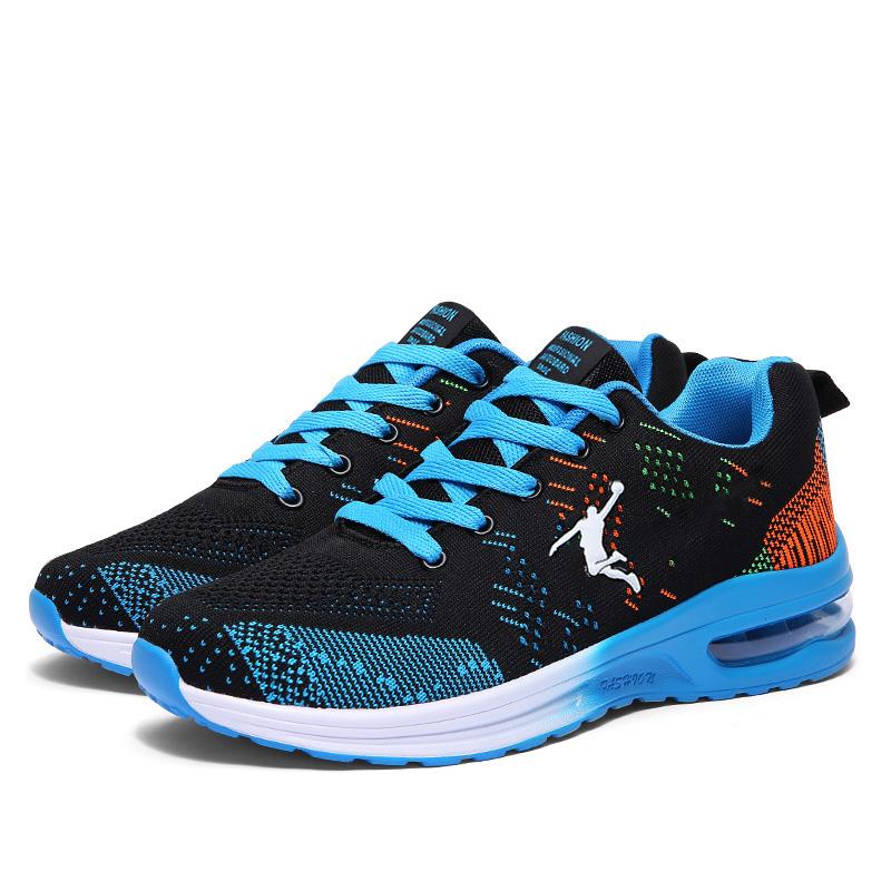 

new summer lace-up flying mesh casual sports shoes men s breathable student travel shoes air cushion running shoes 40