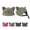 Cat Ear Decor Beanie Hat for Adult Teenagers Portable Beanie Hat Without Brim Spring Summer Anti-UV Hat for Cycling